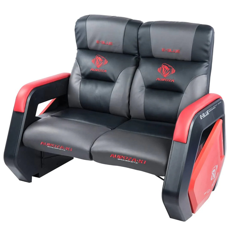 E-BLUE Gaming Double Sofa - Black/Grey/Red - مقعد ألعاب